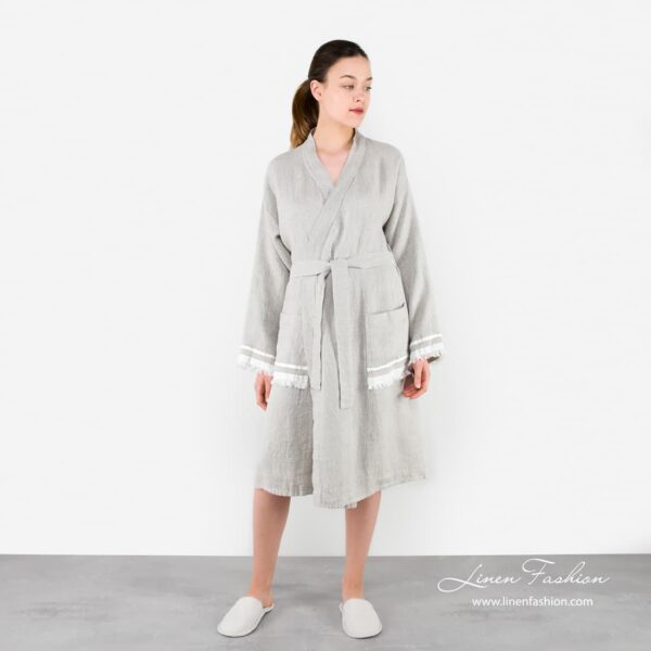 Linen grey robe for women, malta.