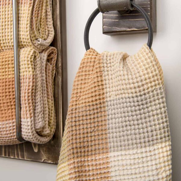 BINGO serviette de bain à carreaux marron clair – Image 2
