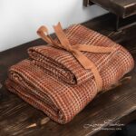 BINGO Drap de bain à carreaux brun orange