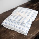 VITO Drap de bain rayures bleues