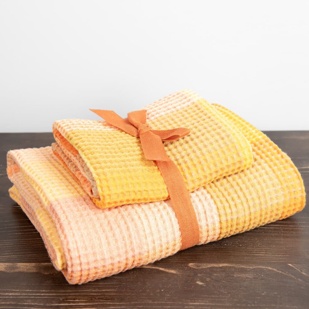 BINGO Drap de bain à carreaux orange 5 BINGO Drap de bain à carreaux orange – Image 5