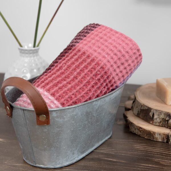 BINGO Drap de bain à carreaux lilas – Image 4
