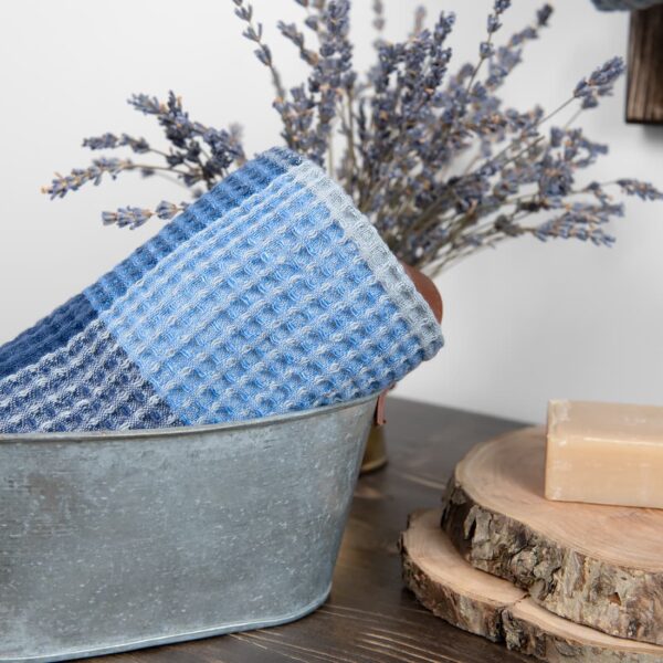 BINGO Drap de bain à carreaux bleus – Image 4
