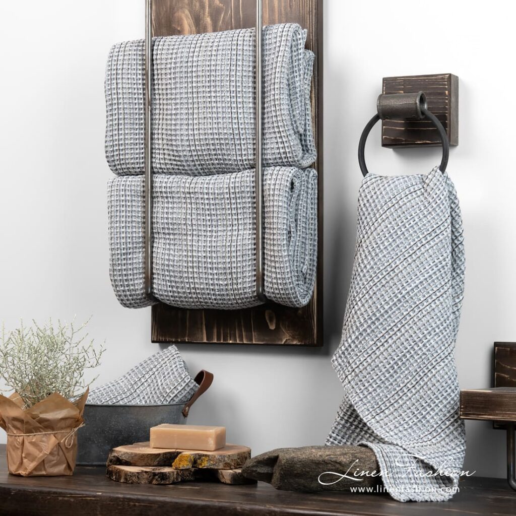 BINGO Drap de bain carreaux gris 1 BINGO Drap de bain carreaux gris