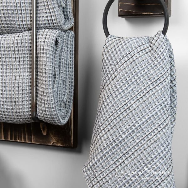 BINGO Drap de bain carreaux gris – Image 2