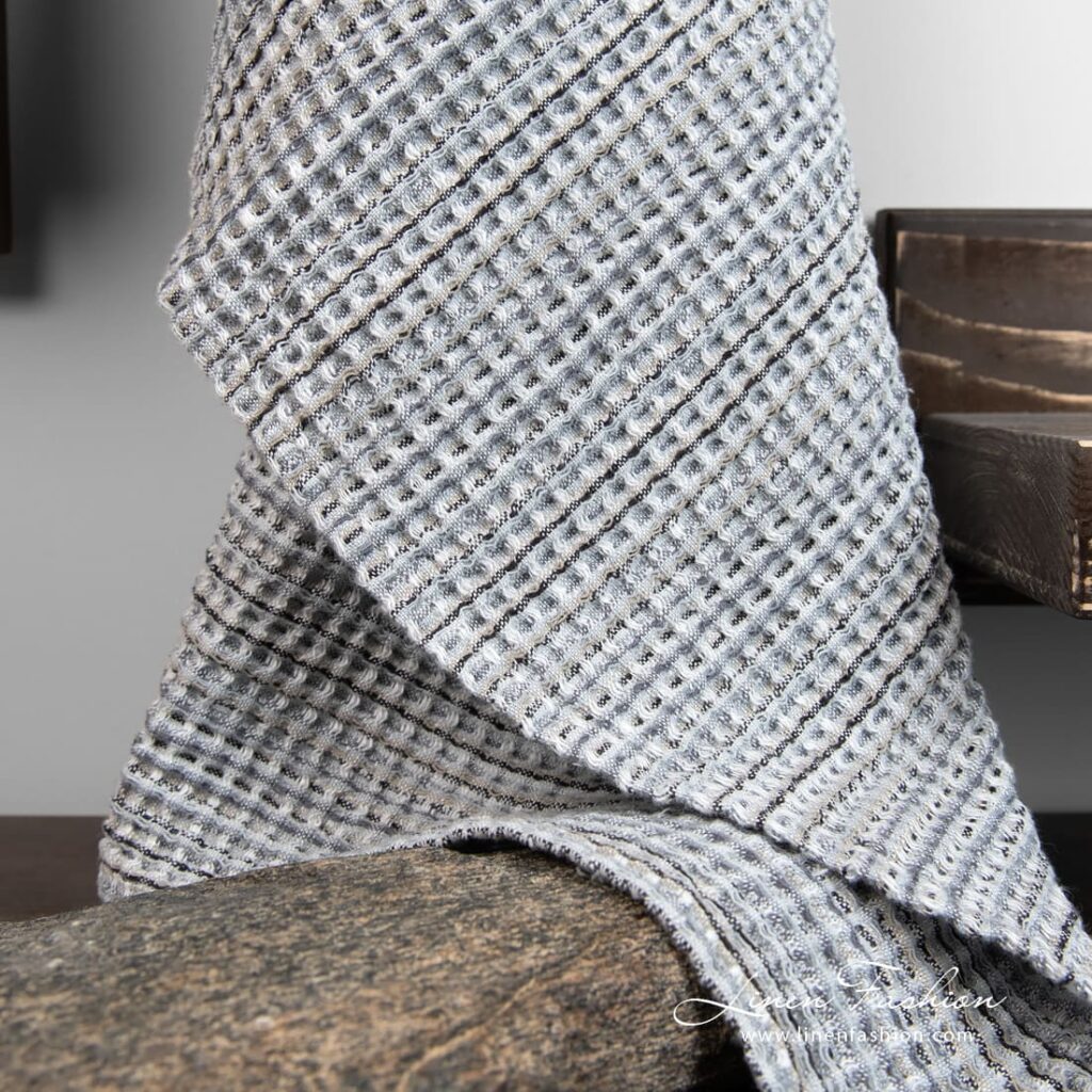 BINGO Drap de bain carreaux gris 3 BINGO Drap de bain carreaux gris – Image 3