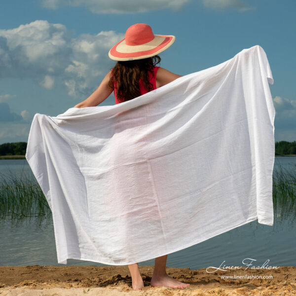 SARDENA Serviette de plage blanche