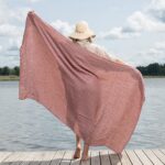 CUBA Serviette de plage rayée rouge