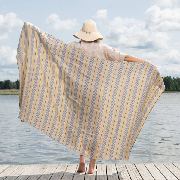 DAKOTA Serviette de plage à rayures bleues – Image 5