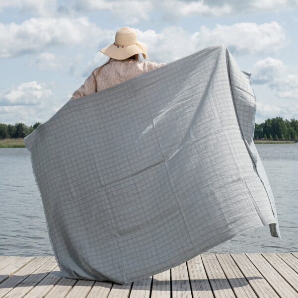 BOKA Serviette de plage bleu-gris – Image 5