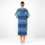 BINGO Poncho bleu à carreaux
