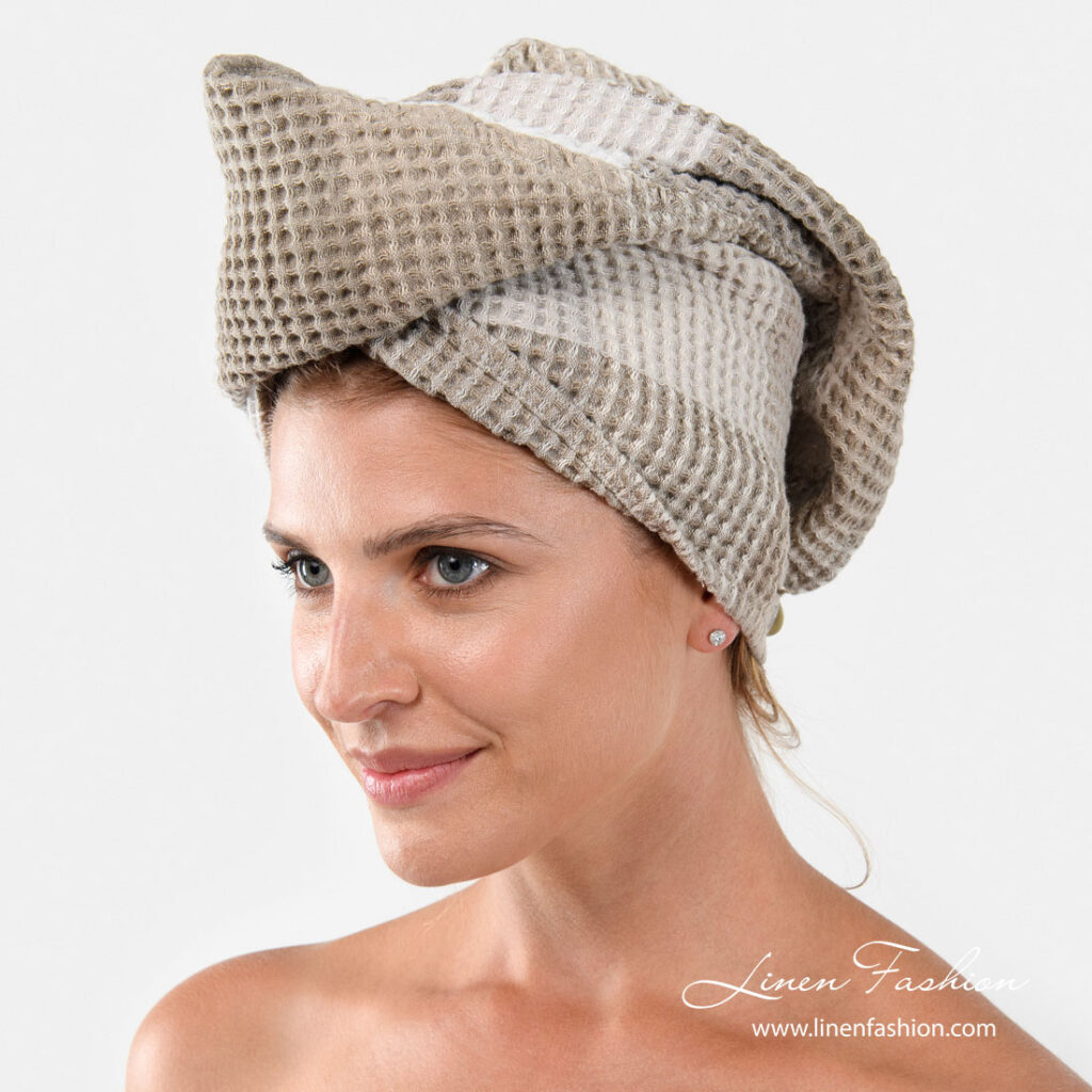 BINGO Serviette pour cheveux sable 1 BINGO Serviette pour cheveux sable
