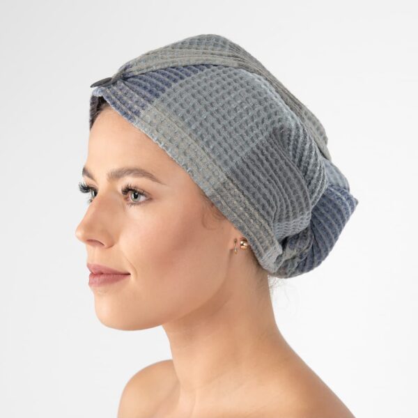 BINGO Serviette pour cheveux gris bleus