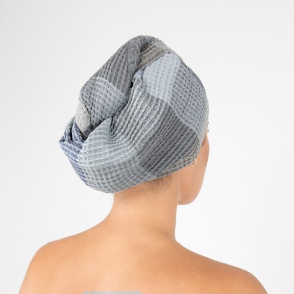 BINGO Serviette pour cheveux gris bleus – Image 2