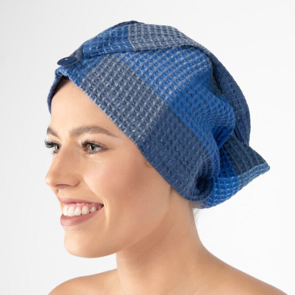BINGO Serviette pour cheveux bleue