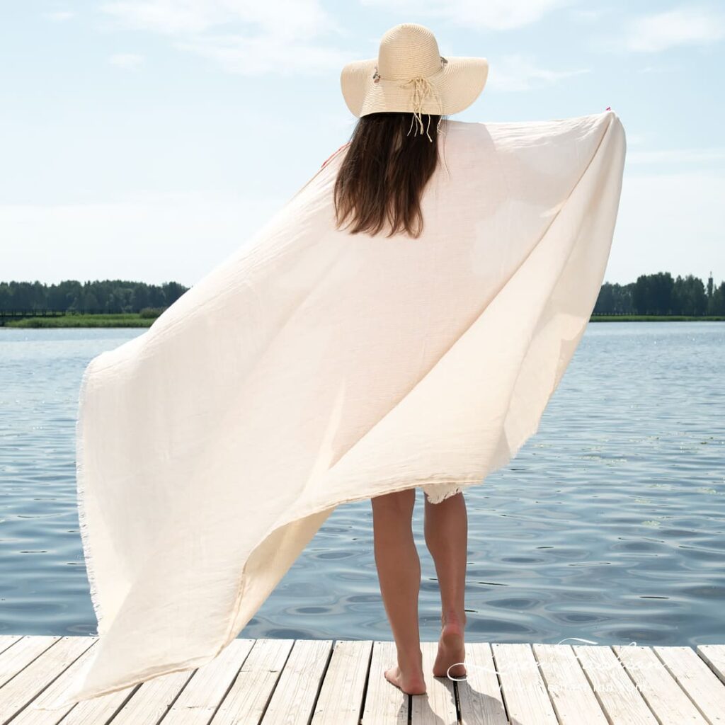 VENICE Serviette de plage sable clair 4 VENICE Serviette de plage sable clair – Image 4