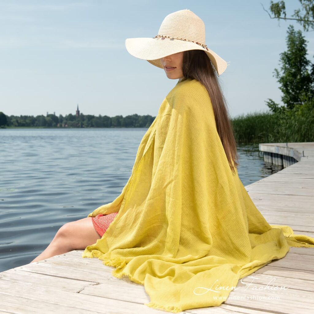 VENICE Serviette de plage jaune 5 VENICE Serviette de plage jaune – Image 5