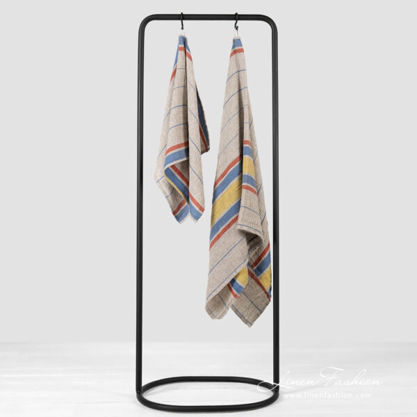 ZELDA Drap de bain rayée beige