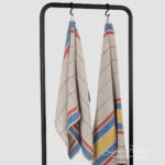 ZELDA Drap de bain rayée beige