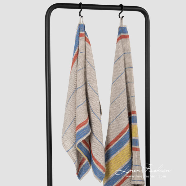 ZELDA Drap de bain rayée beige – Image 3