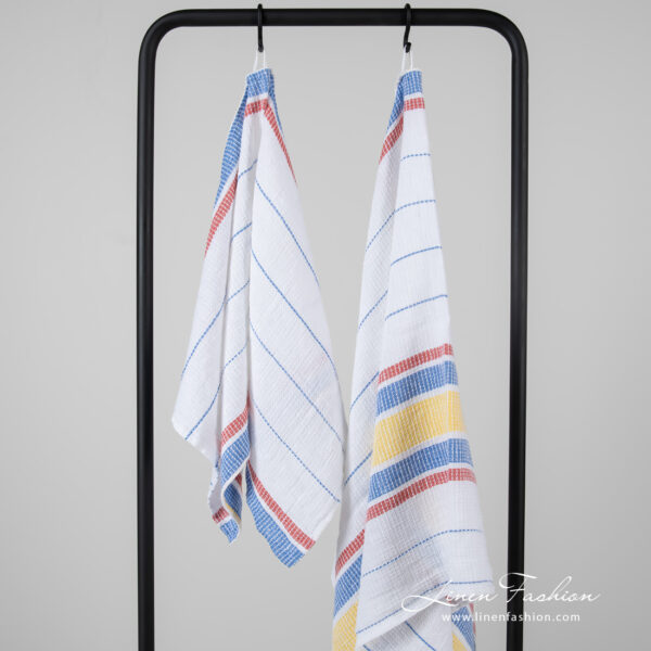 ZELDA Drap de bain à rayures blanches – Image 2