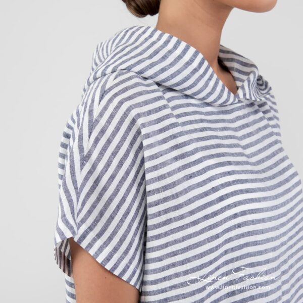 Striped linen beach poncho