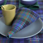 KARO Serviette de table bleue