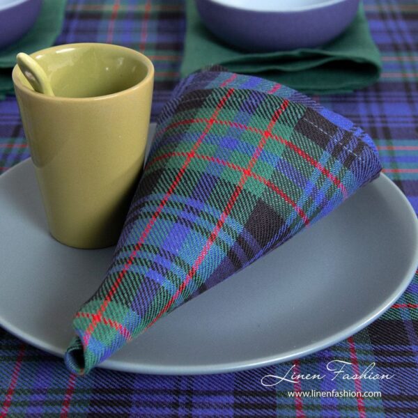 KARO Serviette de table bleue