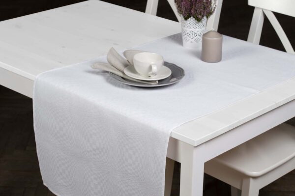 COSMOS Chemin de table blanc optique