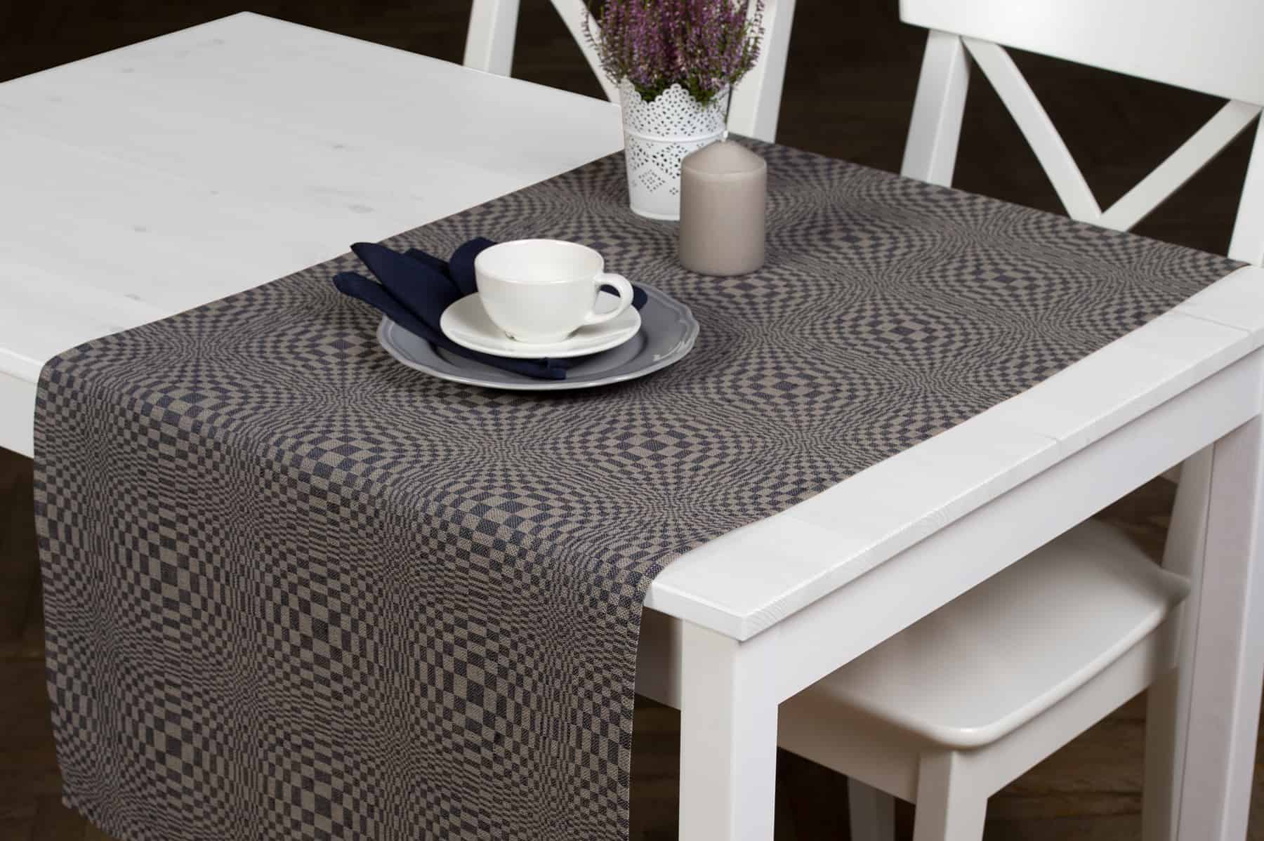 COSMOS Chemin de table bleu