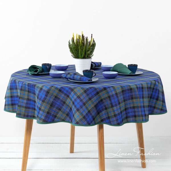 KARO Nappe ronde/ovale bleu vert