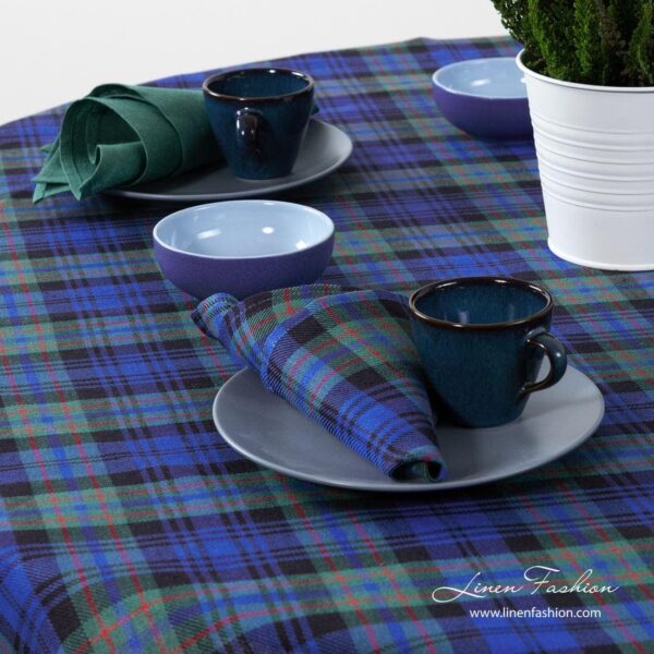 KARO Nappe ronde/ovale bleu vert – Image 2