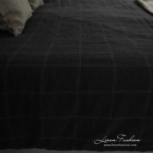 BOSKA Linge de lit 12 BOSKA linen cotton bed linen in black and dark green colors