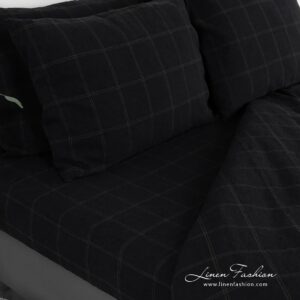 BOSKA Linge de lit 16 BOSKA black linen cotton flat and fitted sheets
