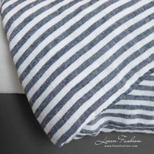 MALAGA Linge de lit 11 MALAGA linen duvet cover in white and blue stripes