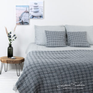 STONA Linge de lit 10 linen cotton blue grey bedlinen.