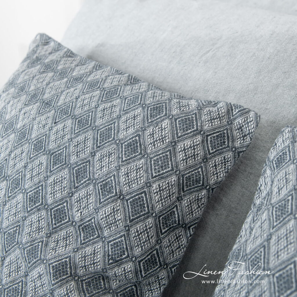 ALABAMA Housse de coussin 2 linen cotton blue grey bedlinen with cushion covers from Alabama.