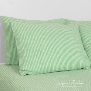 FROGA Linge de lit 14 bedlinen green stripes with pillow cases in stripes.