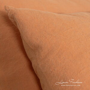 SAN DIEGO Linge de lit 20 linen cotton orange bedlinen, pillow case.