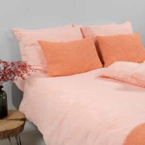 FUZZA Linge de lit 8 duvet cover peach, in washed linen>