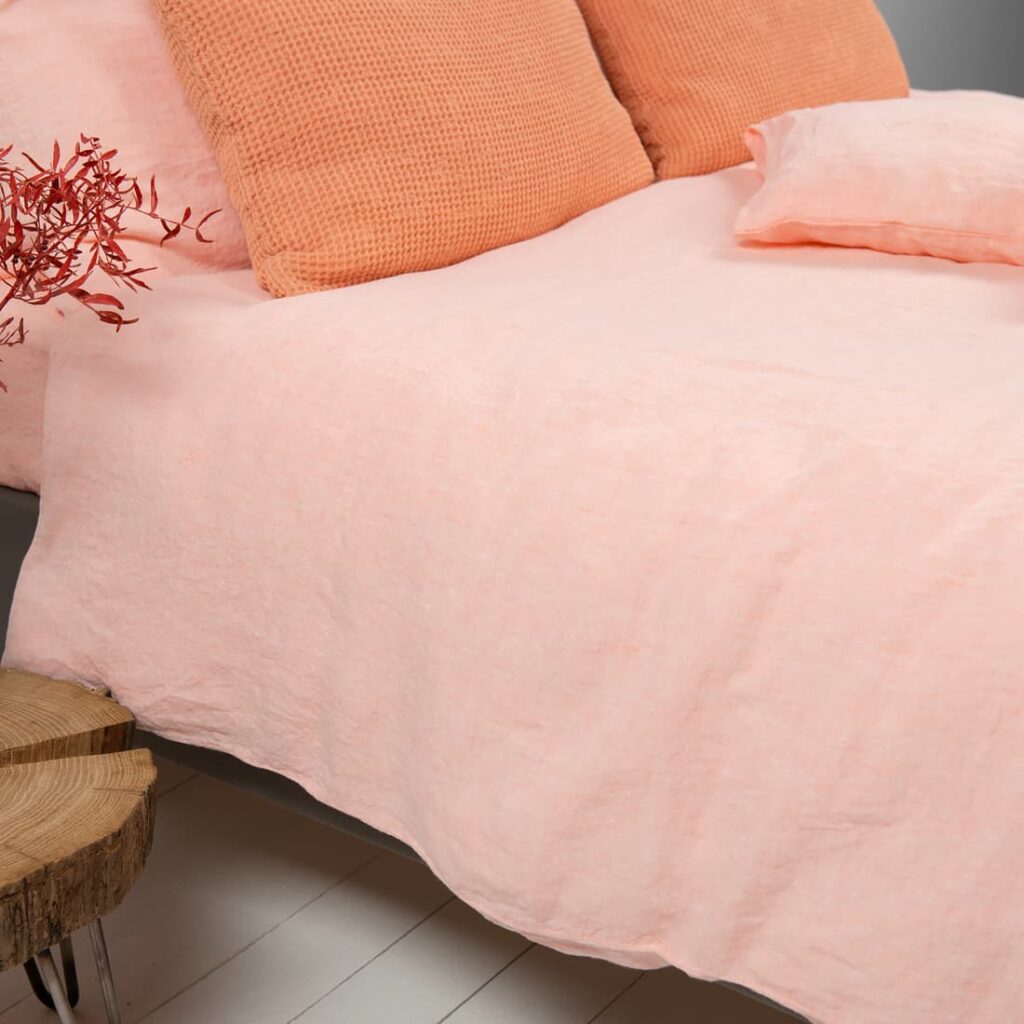 FUZZA Linge de lit 3 duvet cover peach, 100% linen