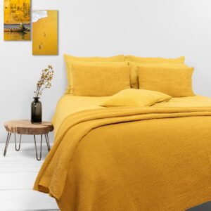 AMBERA Linge de lit 7 bedlinen mustard yellow