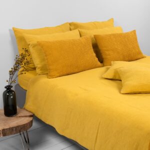 AMBERA Linge de lit 8 mustard yellow duvet cover