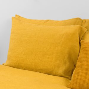 AMBERA Linge de lit 10 mustard yellow pillow case