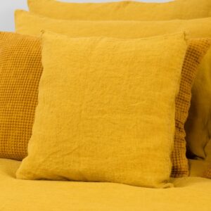 AMBERA Linge de lit 11 mustard yellow pillow case, washed