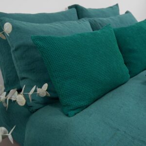 TROPICANA Linge de lit 9 emerald duvet cover in pure linen, washed