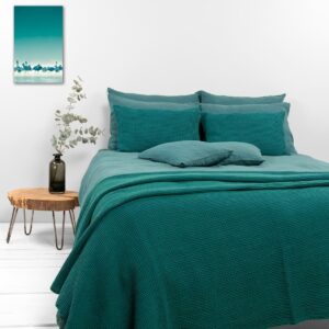 TROPICANA Linge de lit 7 dark green bedlinen in pure linen