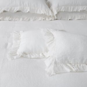 PROVANCE Linge de lit blanc 16 off white linen cushion covers