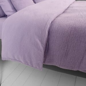 ROYAL Linge de lit lilas 13 rolay lilac duvet cover, one side waffle, other-plain