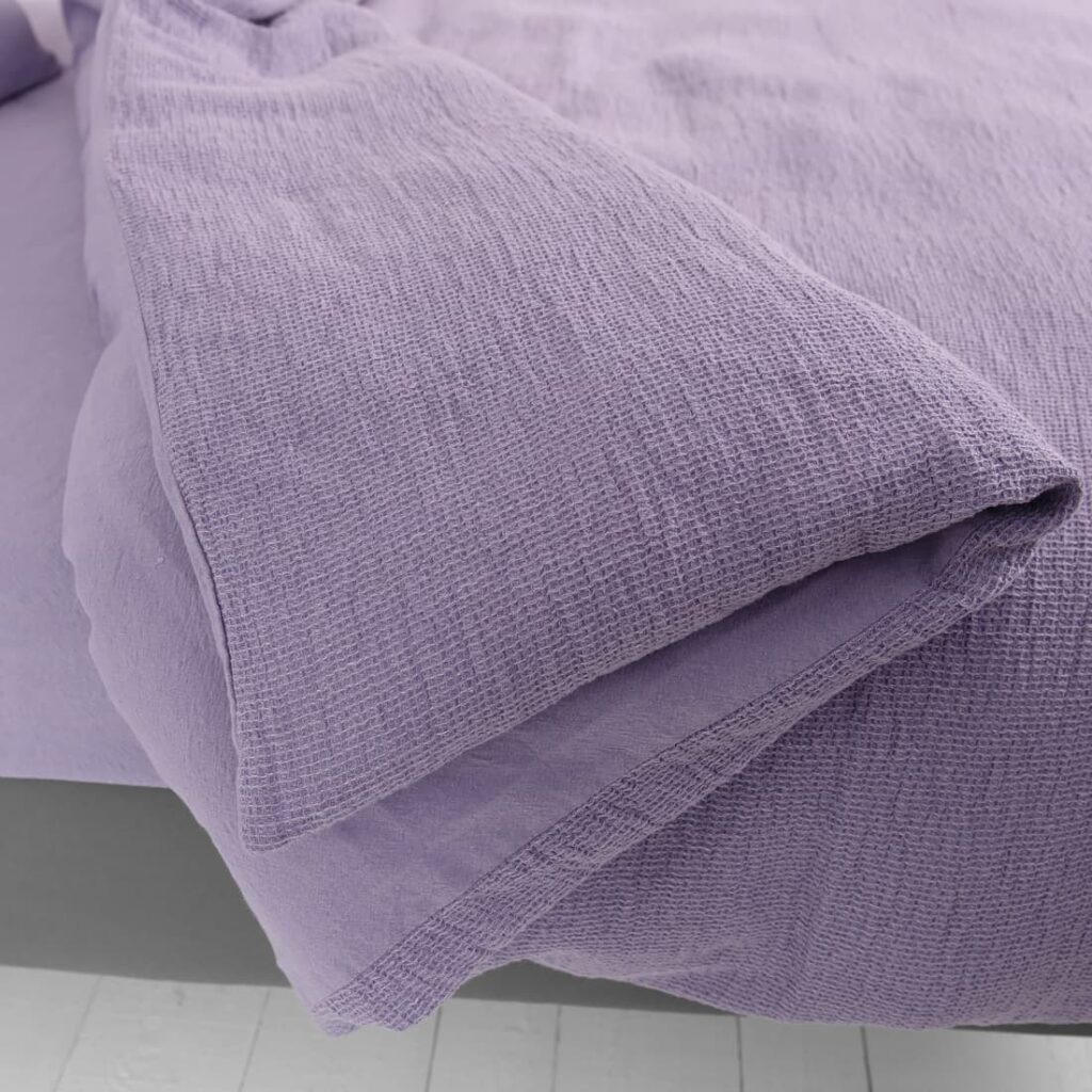 ROYAL Linge de lit lilas 5 rolay lilac duvet cover, one side classical waffle